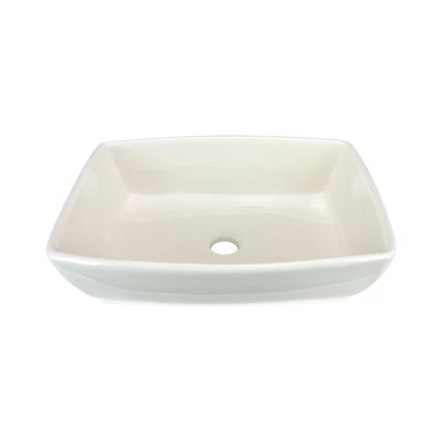 Fregadero de baño rectangular para bañera 18-3/4" X 13-1/4" X 5-1/2" porcelana marfil Foto 1 de 4