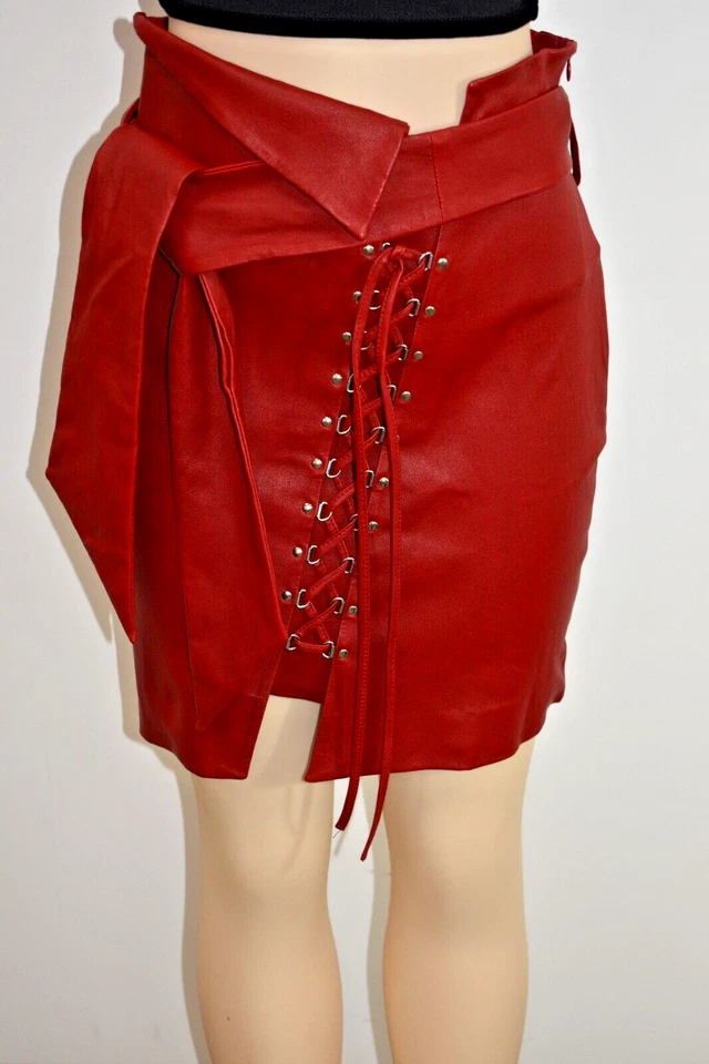 SAIA DE COURO CORDEIRO VERMELHO IRO TAMANHO 40/6 EUA à venda jf - Imagem 1 de 4