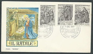 1969 SMOM FDC ROMA NATALE NO TIMBRO ARRIVO - F - Foto 1 di 1