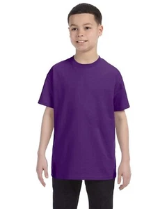 Gildan G500B Youth Solid Heavy Cotton Short Sleeve Plain Blank Casual T-Shirt - Picture 1 of 51