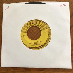 45 RPM "BLUE SUEDE SHOES/HONEY DON'T" CARL PERKINS - 1956 - 1ST PRESSING - Picture 1 of 4