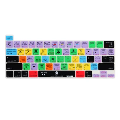 XSKN Lightroom Shortcuts Keyboard Cover Skin for Macbook Pro 13.3"/16" Touch Bar - Image 1 of 4