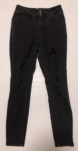 JAY JAYS Women’s Black Emilee Distressed High Rise Ankle Skinny Jeans Size 11/28 - Picture 1 of 11