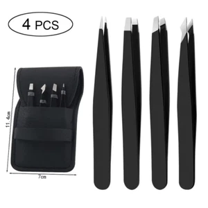 Professional 5-Piece Stainless Steel Tweezers Set for Eyebrows and Eyelashes - Picture 1 of 11