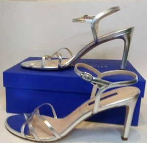 Stuart Weitzman Women's Starla 80 Slingback High Heels,Silver ,11M US NEW IN BOX - Picture 1 of 5