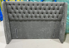 Hypnos WIDE WINGED KINGSHILL headboard for KING DIVAN 5ft PEWTER HAZE RRP £1250
