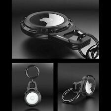 For Apple AirTag Armor Hybrid Protective Case Cover Tracker Keychain Black