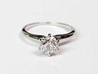 ANTIQUE 18kw Gold 1.25 ct. Old Mine Diamond Solitaire Engagement Ring Sz 6.75+