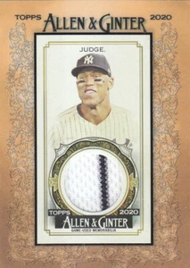 2020 Allen and Ginter (Topps) Baseball "Relics" Insert Cards - Picture 1 of 25