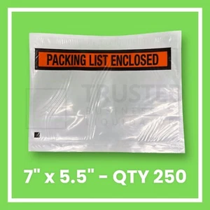 Packing List Envelopes Invoice Enclosed Self-Adhesive Pouches 7"x5.5" - QTY 250 - Picture 1 of 5