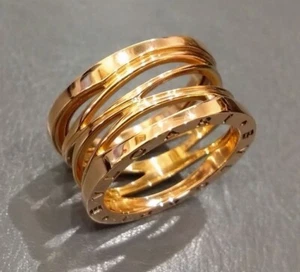 Bvlgari B.Zero1 Legend 4 Band 18k Rose Gold WIDE 12mm Ring Size #58 / 8.6US - Picture 1 of 10
