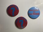 Vintage Lot Of Pins Pinback 1980S 2 1/2" Talk Back To The Boss, How Am I Doing?