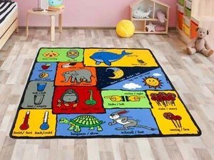 Kinderteppich GEGENSÄTZE Spielteppich Lern-Teppich fürs Kinderzimmer 200x200cm - Bild 1 von 7