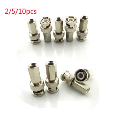 2/5/10X For Twist-On Coaxial CCTV Camera RG59 Cable BNC Male Connector Adapter - Image 1 of 4