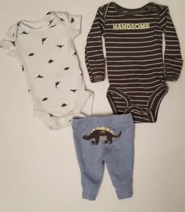 Carter's preemie Baby Boy 3-Pc One Piece Bodysuit and bottoms/pants - Picture 1 of 7
