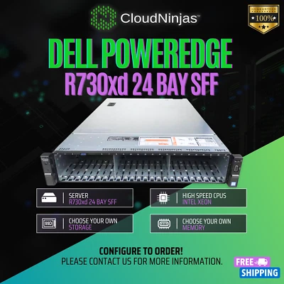 Dell PowerEdge R730xd 24 Bay SFF 2x Xeon E5-2640V4 DDR4 SSD H730 CTO Server - Image 1 of 4