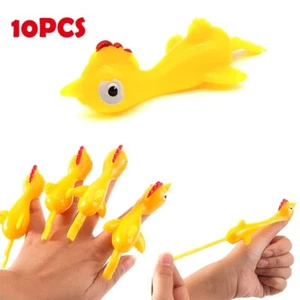 Juguete de catapulta voladora elástica dedo pollito animal dedo honda 10 piezas - Imagen 1 de 7