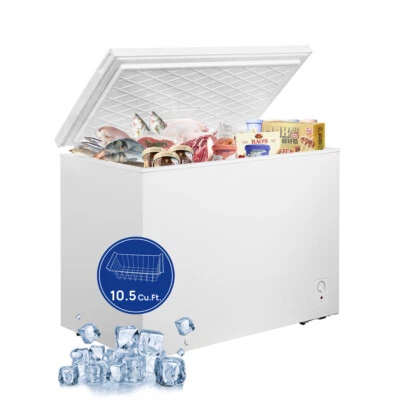 Chest Freezer 10.6 Cu.Ft Deep Freezer, Compact Freezer with 4 Universal Wheels - Image 1 of 4