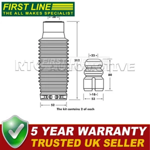 First Line Front Shock Absorber Dust Cover Kit Fits Peugeot 206 1998-2012 - Picture 1 of 3