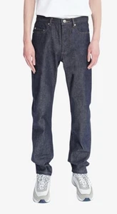 A.P.C. Japanese Selvedge Denim Men Sz 36 Standard Jeans Indigo Wide Straight Leg - Picture 1 of 11