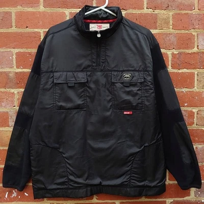 RARE Vintage Y2K ECKO UNLTD Mens Pullover Black 1/4 Zip Fleece 3M Jacket - XL - Image 1 of 4