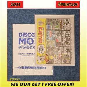 2021 Ollies Store Catalog + Free Sears Plastic Bag - Bissell Vacuum Ads Inside! - Picture 1 of 5