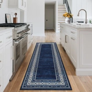 Washable Vintage Rug Oriental Rugs Floor for Living Room Non Slip Backing Stain - Image 1 of 4