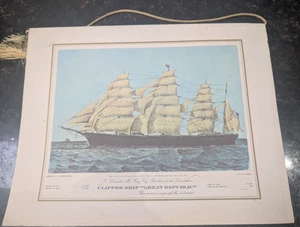 1966 PAN AM First Class Menu, Clipper Ship Sovereign of the Seas, Vintage, Print - Picture 1 of 12