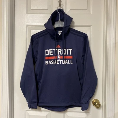 Detroit Pistons NBA Adidas Pullover Hoodie Sweatshirt Navy Blue Men’s M - Image 1 of 4