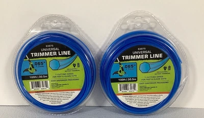 Universal Trimmer Line .065” 100ft Blue Weed Eater String | 7-Edge Cut Set of 2 - Image 1 of 2
