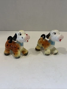 Vintage MCM Set of 2 Porcelain Cartoon Anthropomorphic Dog Figurines - Picture 1 of 13