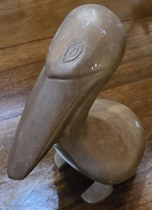 6" Tall Vintage Solid Brass Pelican Figurine Paperweight Wild Bird Nautical - Picture 1 of 10