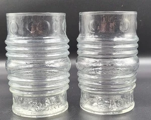 Vintage Red Lobster Ribbed Glasses Set of 2 – Clear Drinkware Barware - Picture 1 of 7
