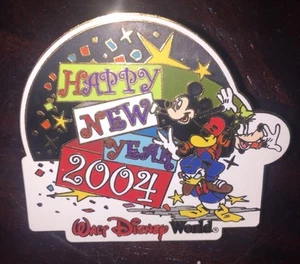 Disney Pin Cast Exclusive 2004 Happy New Year Years Mickey Wdw Goofy Donald - Picture 1 of 1