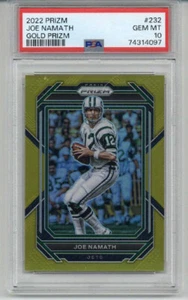 2022 PANINI PRIZM GOLD PRIZM #232 JOE NAMATH CARD JETS /10 PSA 10 LOW POP 2 - Picture 1 of 2