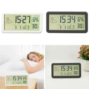 Indoor Digital Alarm Clock Battery Operated Easy to Read Desktop Snooze - Picture 1 of 14
