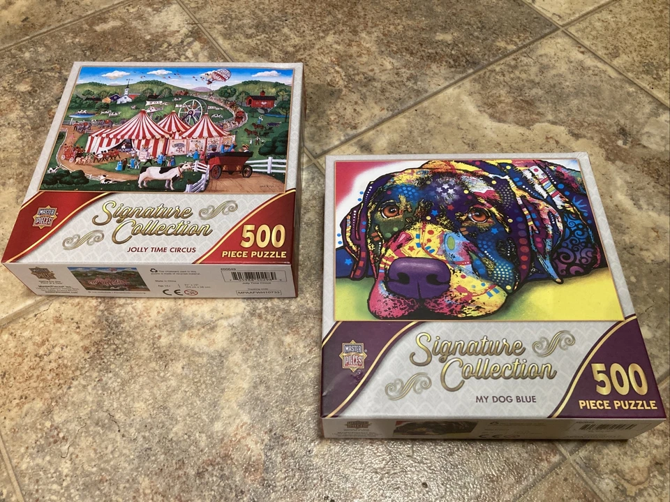 MasterPIeces Dean Russo My Dog Blue 500 Piece Puzzle Signature Collection