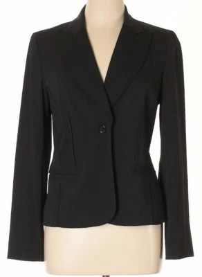 Chaqueta Blazer Yansi Fugel Negra Techno Nueva con Etiquetas Talla 10 Precio de venta sugerido por el fabricante $352 Foto 1 de 4