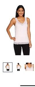 CAROL WIOR Reversible Lace Trim Cami w/ Midriff Control A232237 - Picture 1 of 1