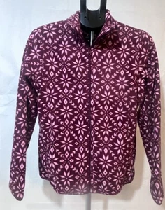i.b.diffusion Women's Small Mock Neck Fleece Jacket Burgundy Pink - Picture 1 of 6