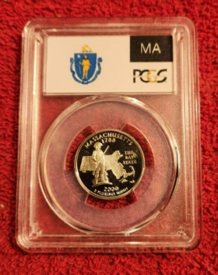 2000 s silver Massachusetts statehood quarter PCGS PR 70 DCAM - Image 1 of 2