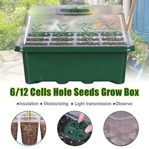 12 Holes Planting Box Set Nursery Pot Plant Grow Starter Garden Germination