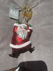 RAZ Santa Claus With Wine Glass On Head Glass Christmas Ornament