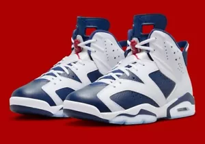 Nike Air Jordan 6 Retro Olympic Navy/White Mens Size US 10 Casual Sneakers New✅ - Picture 1 of 10