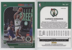 2019-20 Panini NBA Hoops Premium Stock Green Prizm Carsen Edwards #227 Rookie RC