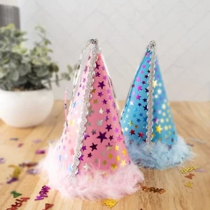 1 Charming Pet Products Dog Birthday Party Hat: Blue or Pink, Small or Large Pet - Picture 1 of 8