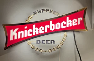 VINTAGE WORKING RUPPERT KNICKERBOCKER BEER BAR LIGHT ADVERTISING WALL SIGN - Picture 1 of 11