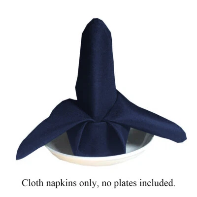 Plain Napkin Polyester Cotton Wedding Tableware Cloth Linen Dinner Party Fabric✔ - Image 1 of 4