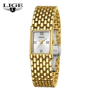 Women Ladies Luxury Roman Numerals Stainless Steel Band Analog Quartz Wristwatch - Picture 1 of 7