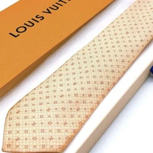 LOUIS VUITTON Corbata Monograma Naranja Patrón Completo/Beige - Imagen 1 de 9
